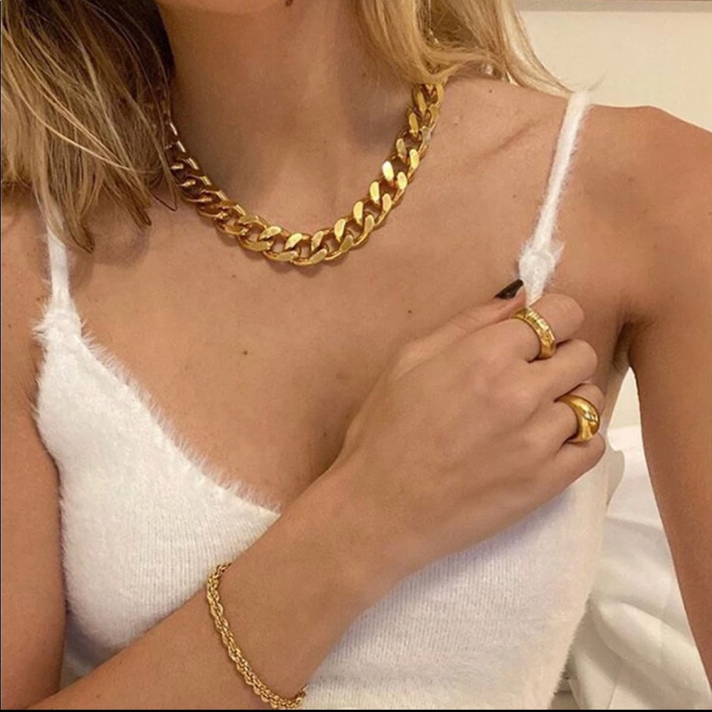 Fashion Trendy 12mm Cuban Chain Necklace